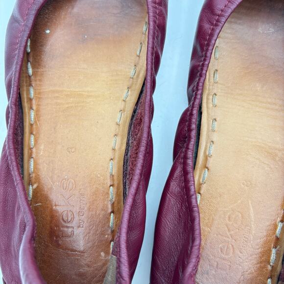 Tieks Gavriela Leather Maroon Ballet Flats Women's 8 Preppy Casual - Picture 9 of 12